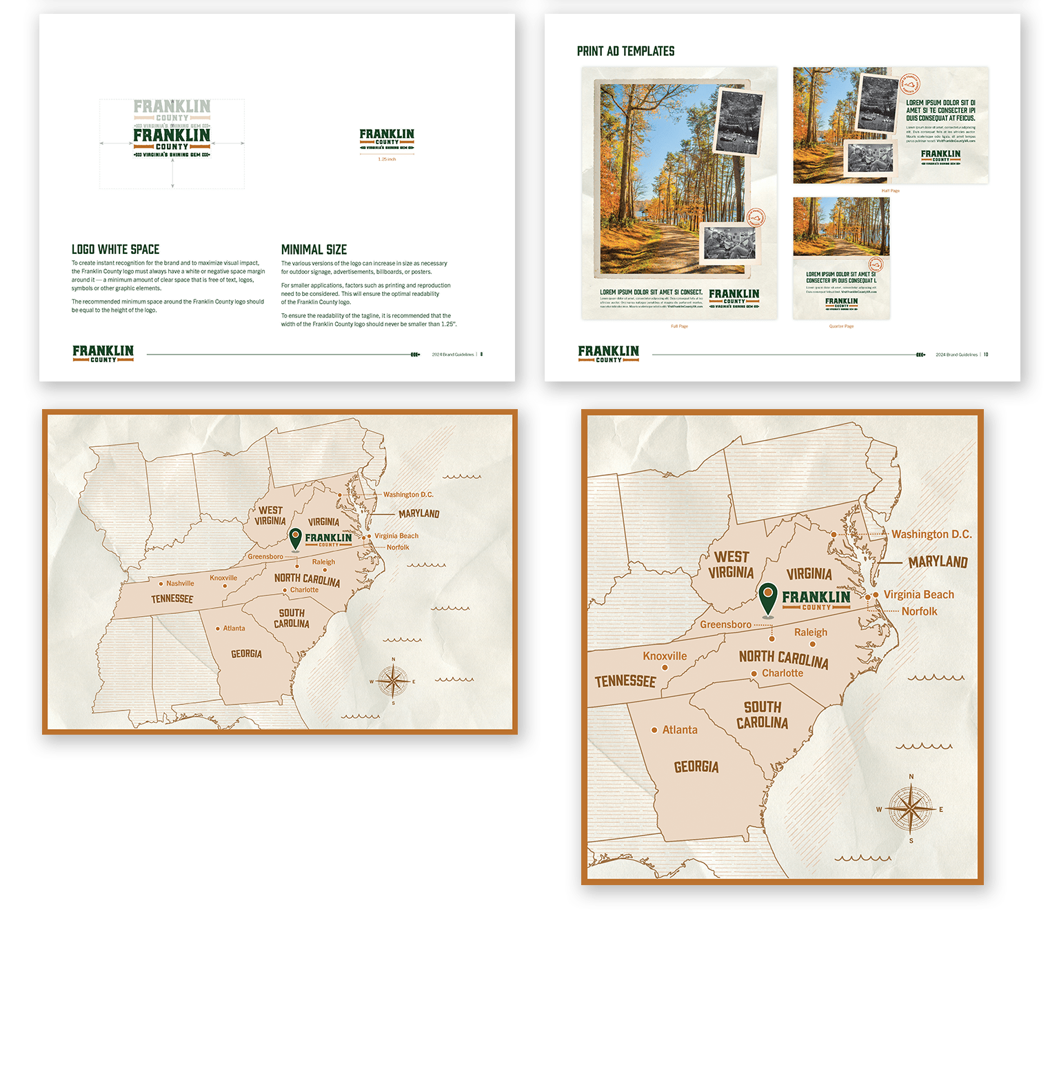 Franklin County case study with print ads and map